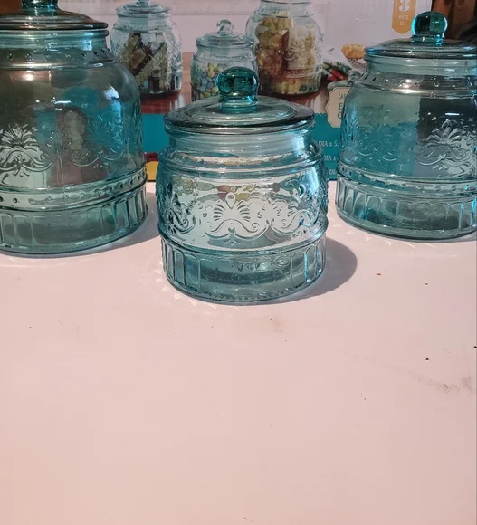 The Pioneer Woman Teal Glass Canister Collection - Picture 2 of 3